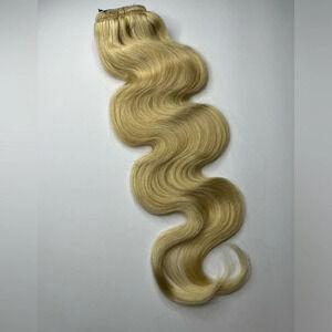 16 Inch body Wave Clip In light Blonde  #613 100% Human hair extensions